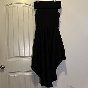Black off shoulder cocktail dress